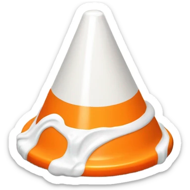 Traffic cone with mayonnaise on it sticker