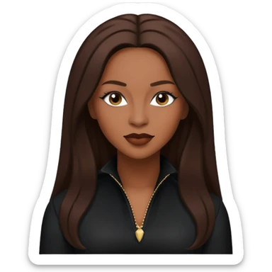 Vesta Williams, R&B Singer with long dark brown hair, black outfit sticker