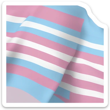 transgender pride flag with five horizontal stripes: light blue, pink, white, pink, and light blue sticker
