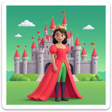 prince in red dress, royal castle background sticker