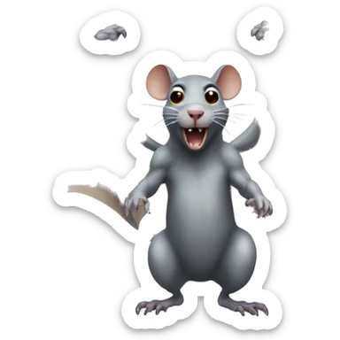 scary giant rat with wings sticker