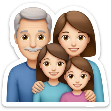 Familia : papá , mamá , hija mayor , hija menor. sticker