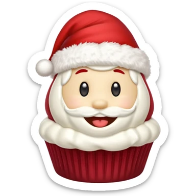 cupcake with a smile and a santa hat sticker
