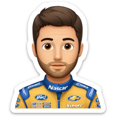 chase elliott nascar driver with heavy stubble  sticker