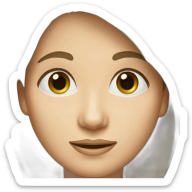 55 year old white woman brown hair green brown eyes sticker