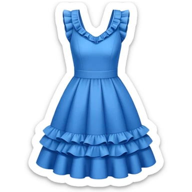  blue dress with ruffles sticker