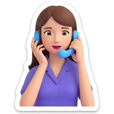 girl talking on phone bedroom background, close up pose sticker