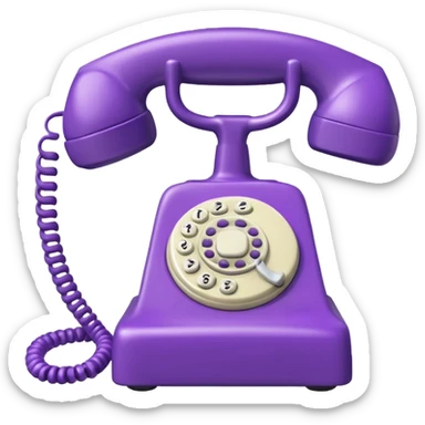 purple phone receiver sticker