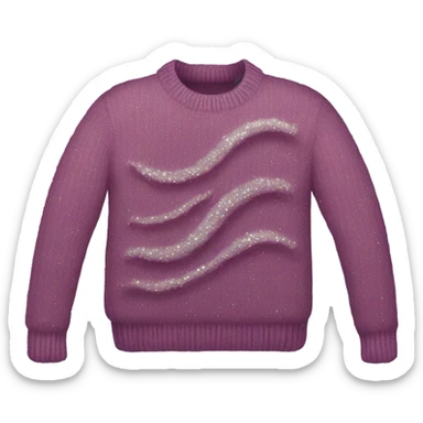 Knit sweater with water wave glittery design sticker