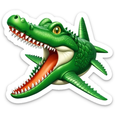 Un avion con cabeza de cocodrilo sticker