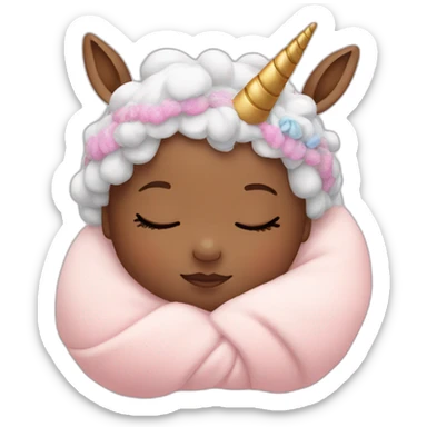Sleeping Newborn with unicorn headband sticker