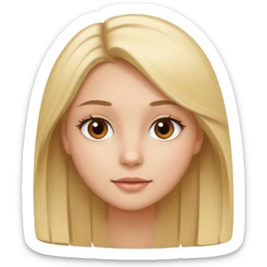 a pretty blonde girl with straight hair and brown eyes sticker