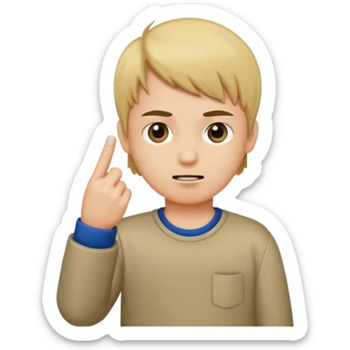 A boy showing the middle finger
 sticker