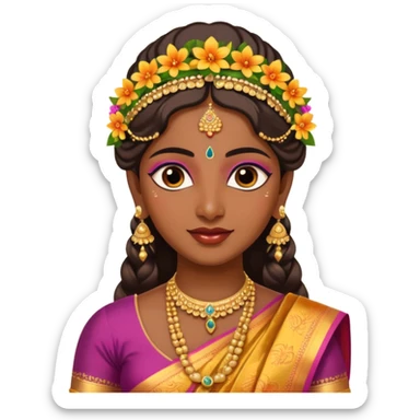 south indian bride getup. sticker