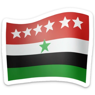 Free Syrian flag (green top, white middle with 3 red stars, black bottom sticker