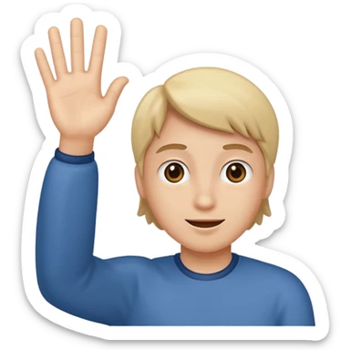 awkward person waving hi sticker