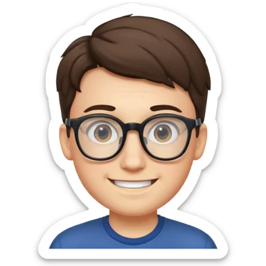 Nerdy boy with glasses sticker