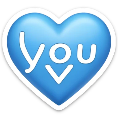 Blue heart either the words I Love You Ry sticker