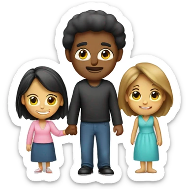 familia papa, mama, 1 hermano y 1 hermana sticker