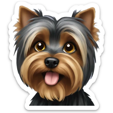 Black yorkshire terrier sticker