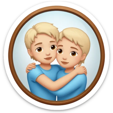 a person hugging themselves through a mirror. self-love sticker