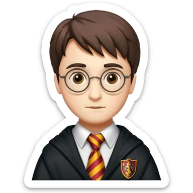 harry potter with griffindor tie sticker