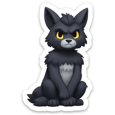 Anthro Dark Edgy Cool Shy Grumpy Fluffy FurSona Fakemon Full Body sticker
