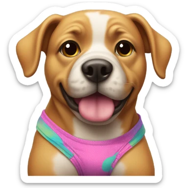 Dog wearing bikini sticker