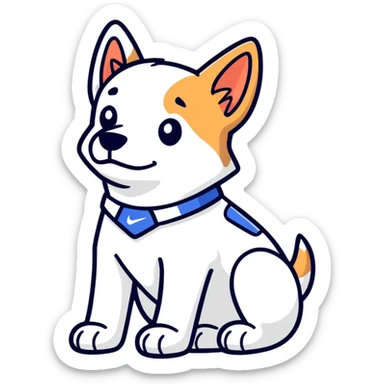 Dog wearing Nike tech  sticker