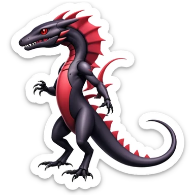 Shiny Exotic Edgy Badass Gothic Cool epic Salandit-Genesect-Koraidon-Fakémon-hybrid-creature (full body)  sticker