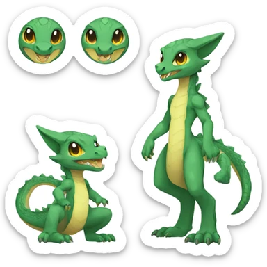 Anthro Sona Fakemon Reptilian Draco Full Body sticker