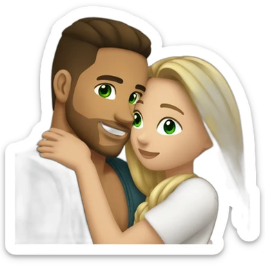 Romeo santos hug a girl green eyes ans very long dark blond hair sticker