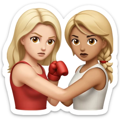 Woman fighting another woman sticker