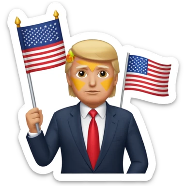Trump with flag  sticker