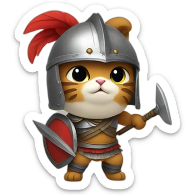 cat dressed as an hoplite sticker