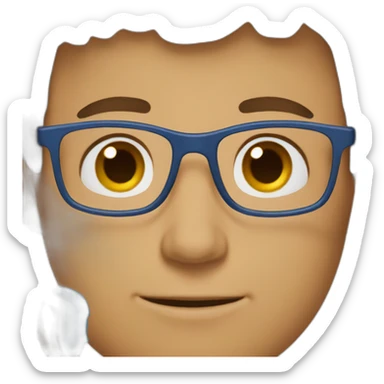 Brown haired boy with blue glasses sticker