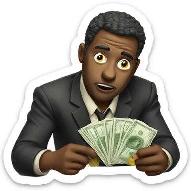 Gambler losing his money sticker