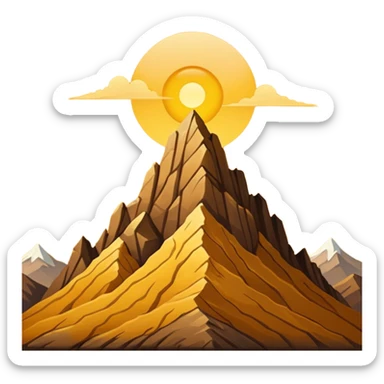 
una mezcla de sol + montaña + caminante estilo petroglifo sticker