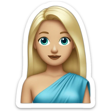 tanned blonde girl with bobbed hair and bleu eyes married with ryan gosling sticker