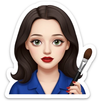 Kat Dennings doing make up sticker