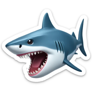 requin avec un haut de forme qui sourie avec des dents sale sticker