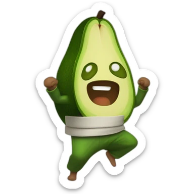 avocado practicing kungfu sticker