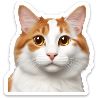 orange and brown medium haired turkish van cat sticker