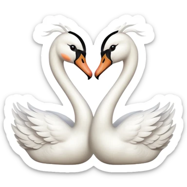 Two swan kissing emoji sticker