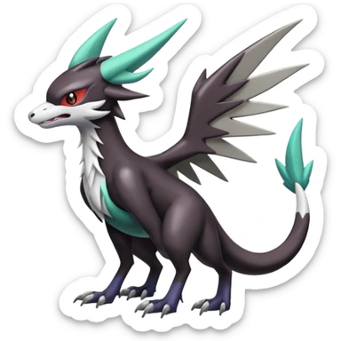 Shiny Noivern-Mightyena-Silvally-Fakémon-hybrid-creature (full body)  sticker