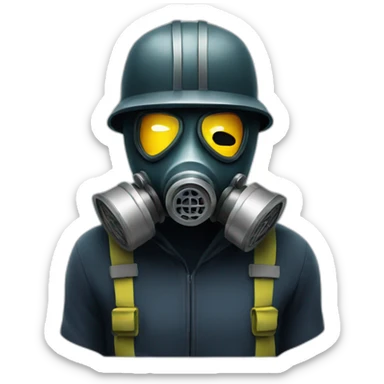 angry man in gasmask sticker