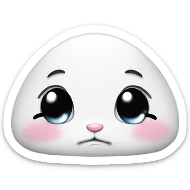 cute sad bunny with tears sticker
