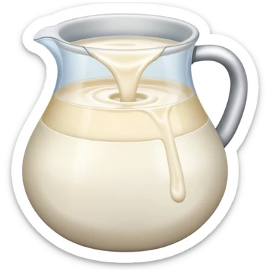 Milk flowing in a pot sticker