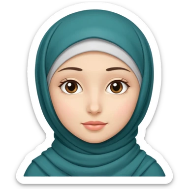 crée moi une jeune fille très belle avec le voile musulaman sticker