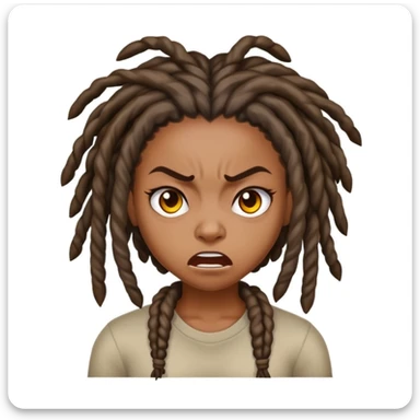 Black girl with locs mad sticker